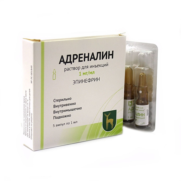 Адреналин тарилгын уусмал 1мг/мл-1мл №5 тарилгын уусмал Best pharma